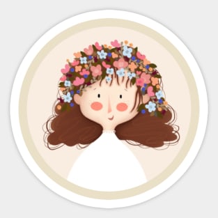 Pretty and cute girl. Sticker